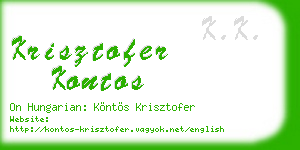 krisztofer kontos business card