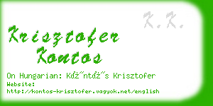 krisztofer kontos business card